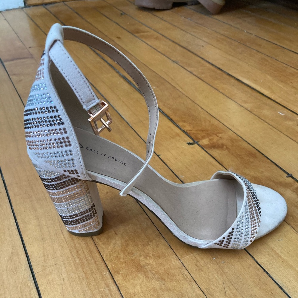 Sparkly ankle strap heels